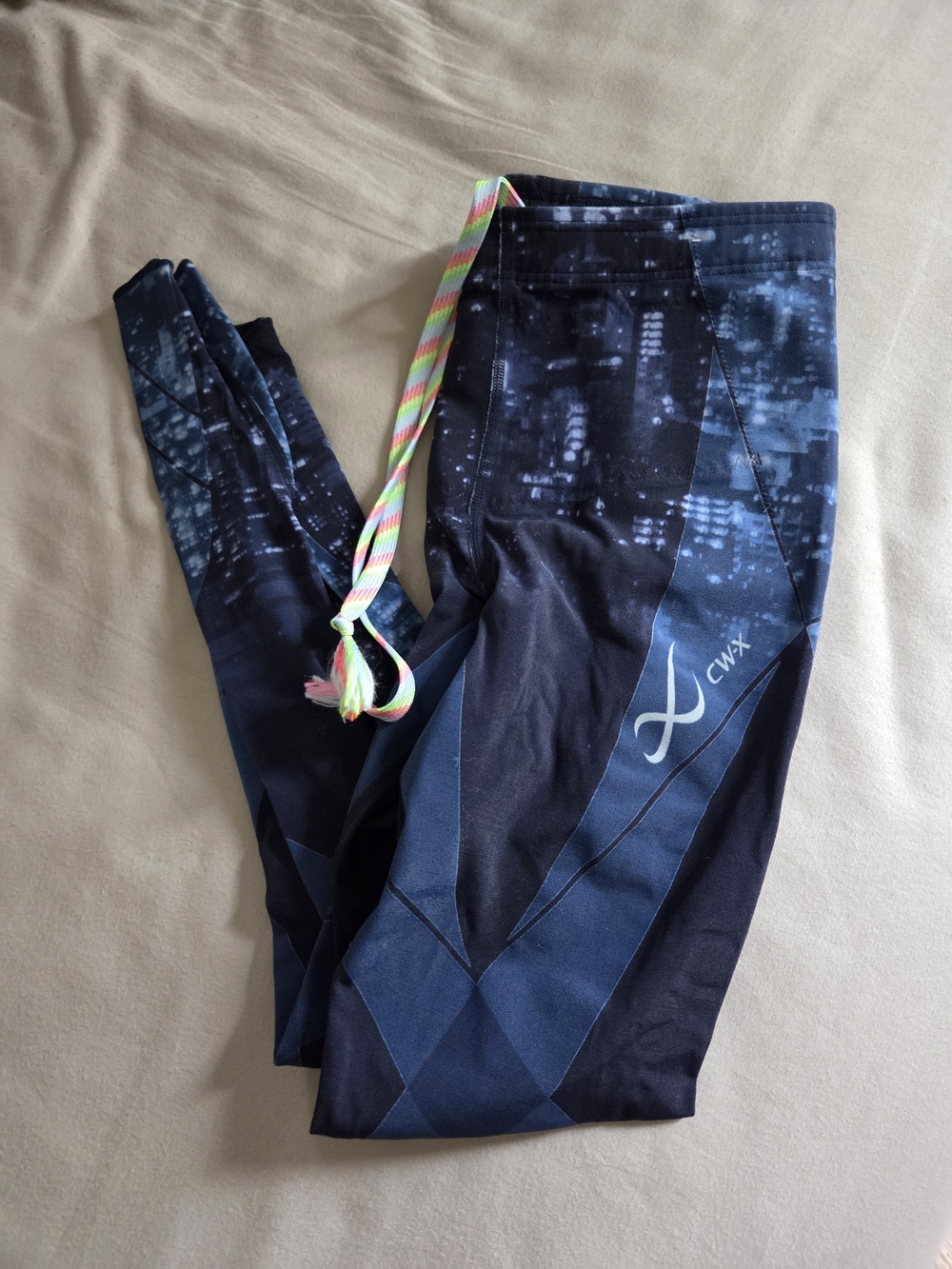 CW-X Womens Navy & Black Patterned Athletic Leggings